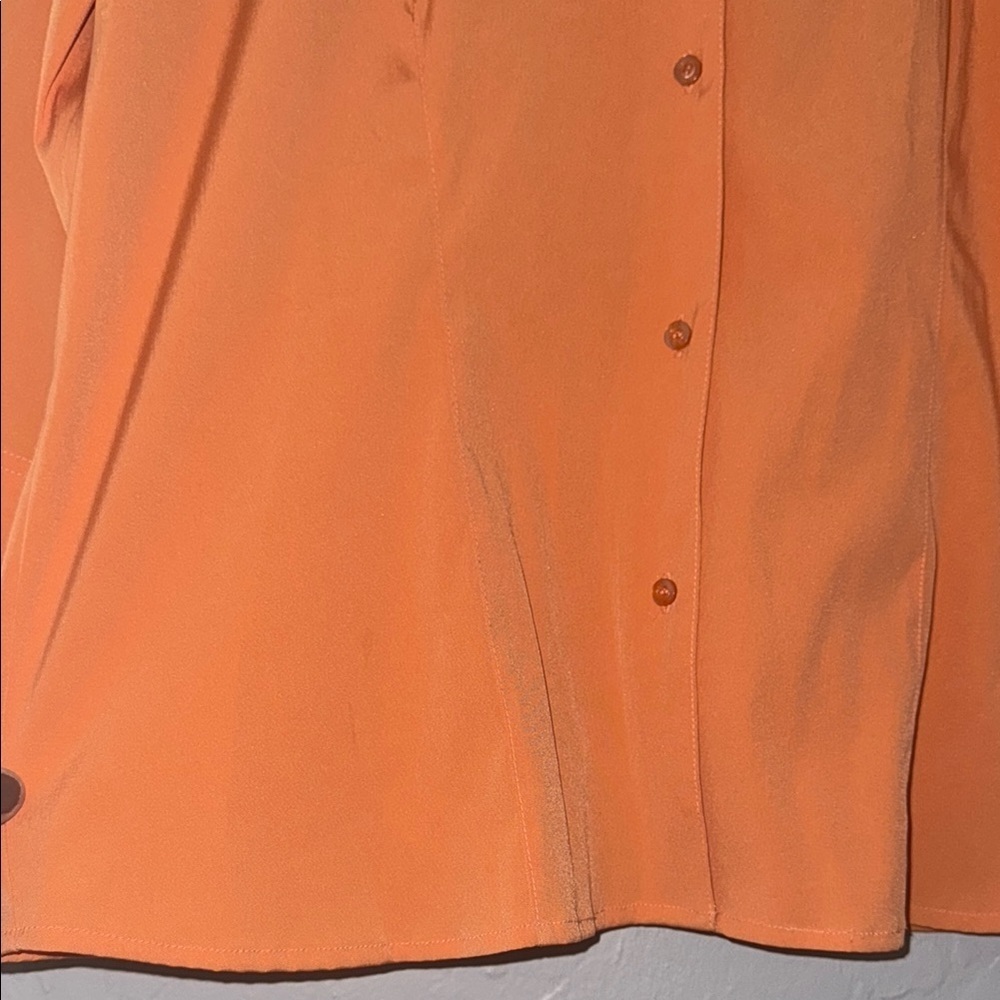DC Orange Button Down Shirt with Notched Collar and 3/4 Sleeves 51 - Picture 4 of 8